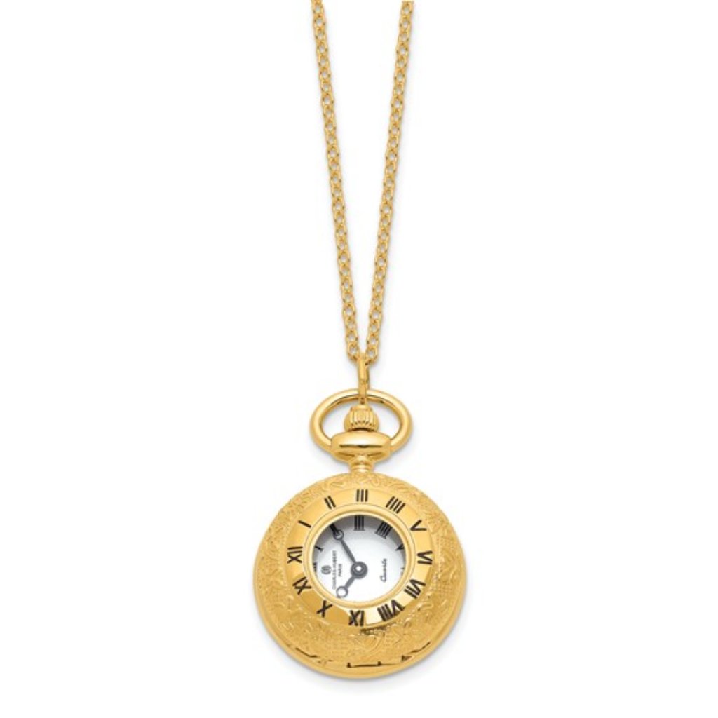 Charles-Hubert Paris Gold-Finish Brass Pendant Quartz Watch Women's